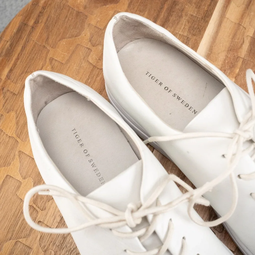 Tiger Of Sweden All White Sneakers Shoes Soft Leather Mens EU 43 / US 10